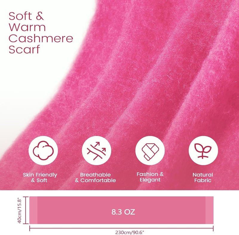Premillow Women's Mohair Winter Scarf Pure Color, Warm Winter Scarf for Women and Men, Soft Luxurious Cashmere Feel Scarfs - Image 2